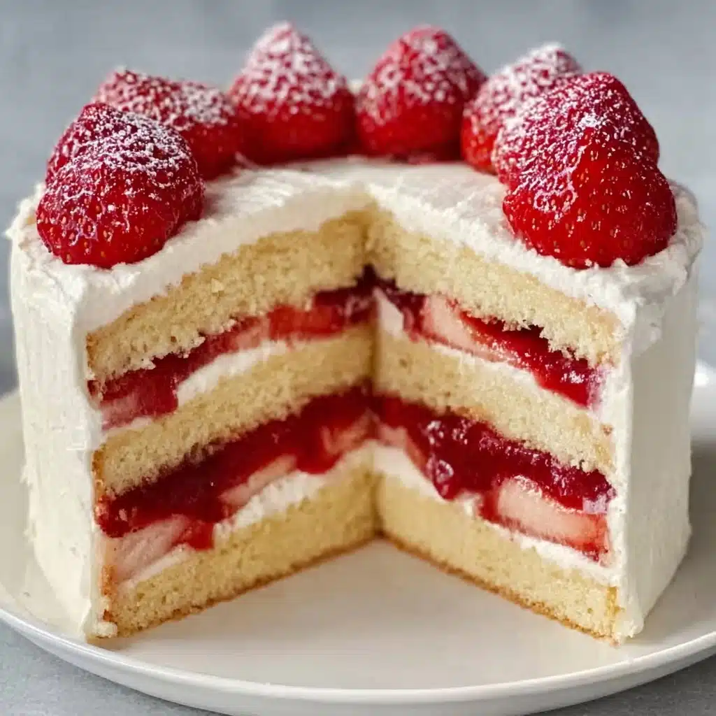Vanilla Cake with Strawberry Filling Recipe - Recipe Image