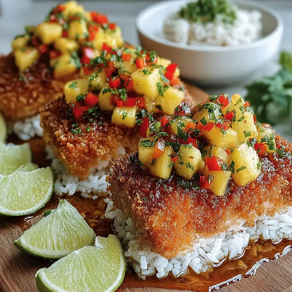 Coconut Crusted Salmon with Pineapple Salsa Recipe - Recipe Image