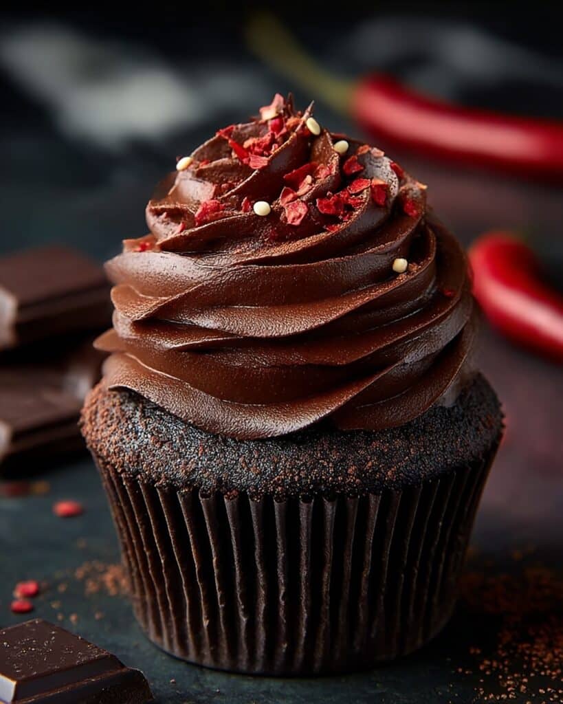 Triple Chocolate Chili Cupcakes Recipe