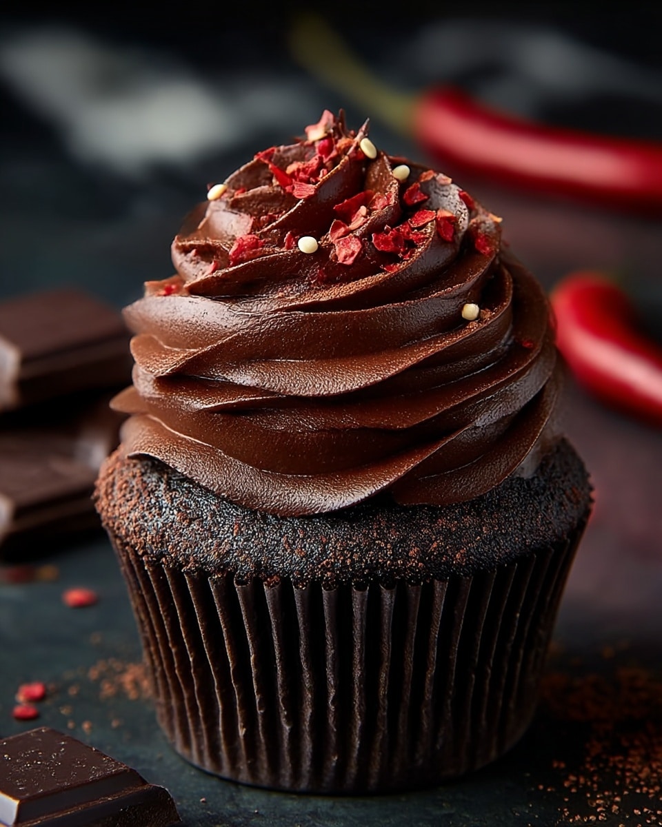 Triple Chocolate Chili Cupcakes Recipe