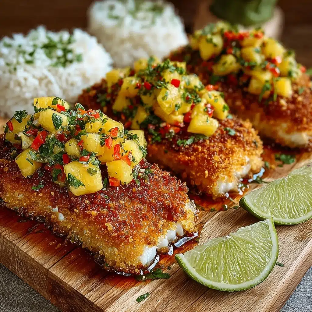 Coconut Crusted Salmon with Pineapple Salsa Recipe - Recipe Image
