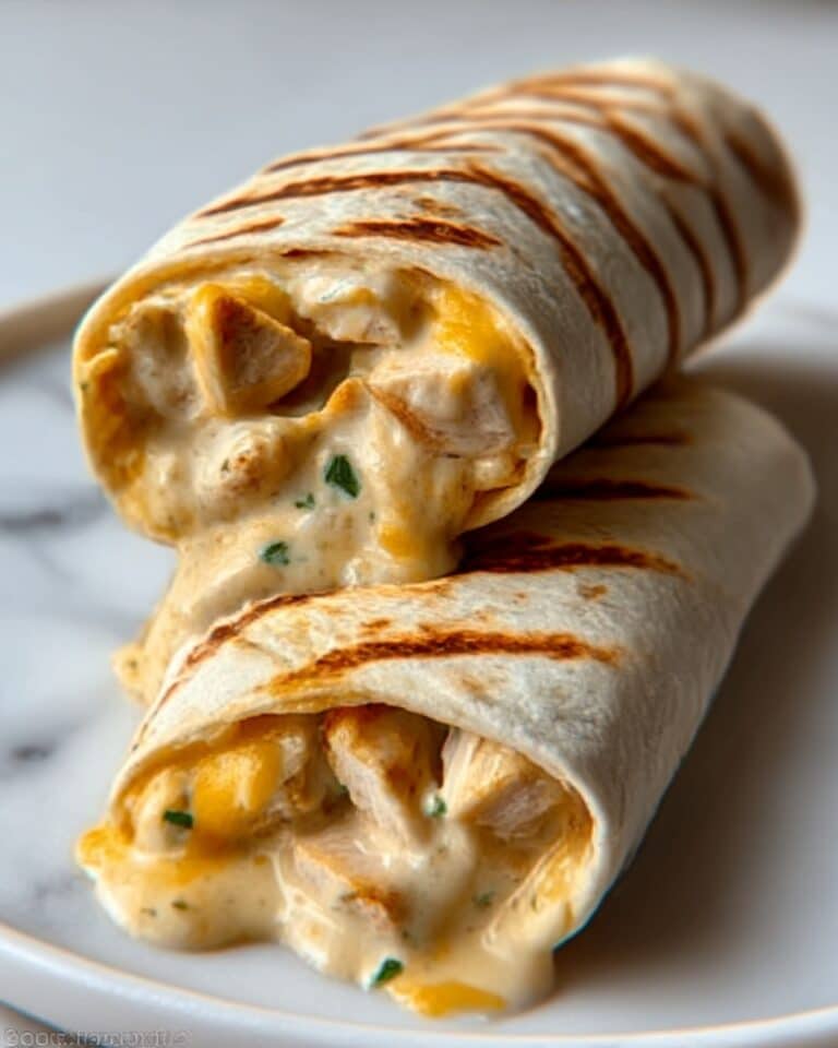 Cheesy Garlic Chicken Wraps Recipe