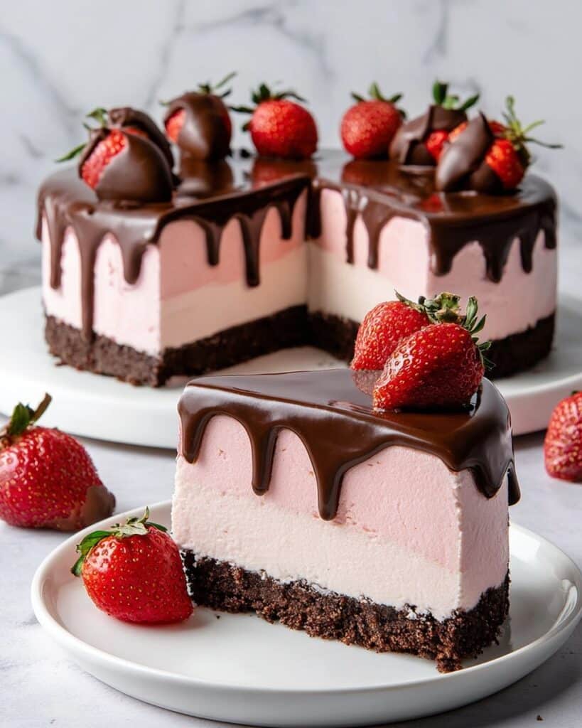 Chocolate Covered Strawberry Cheesecake Recipe