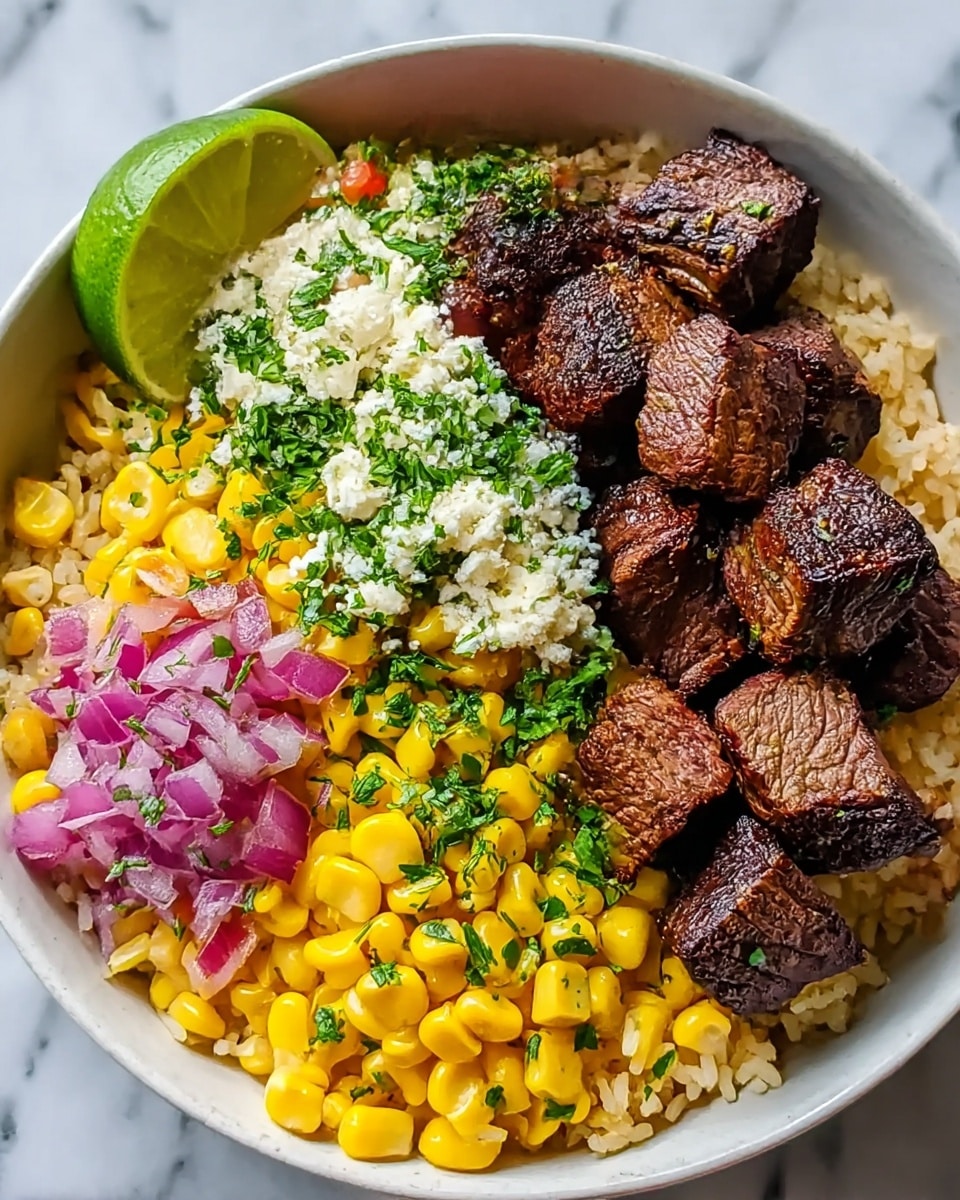 Street Corn Steak Rice Bowls Recipe