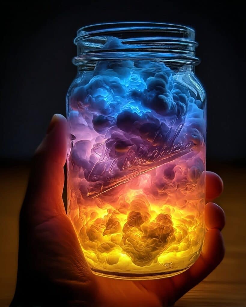 Baking Soda Rainbow Cloud in a Jar Recipe