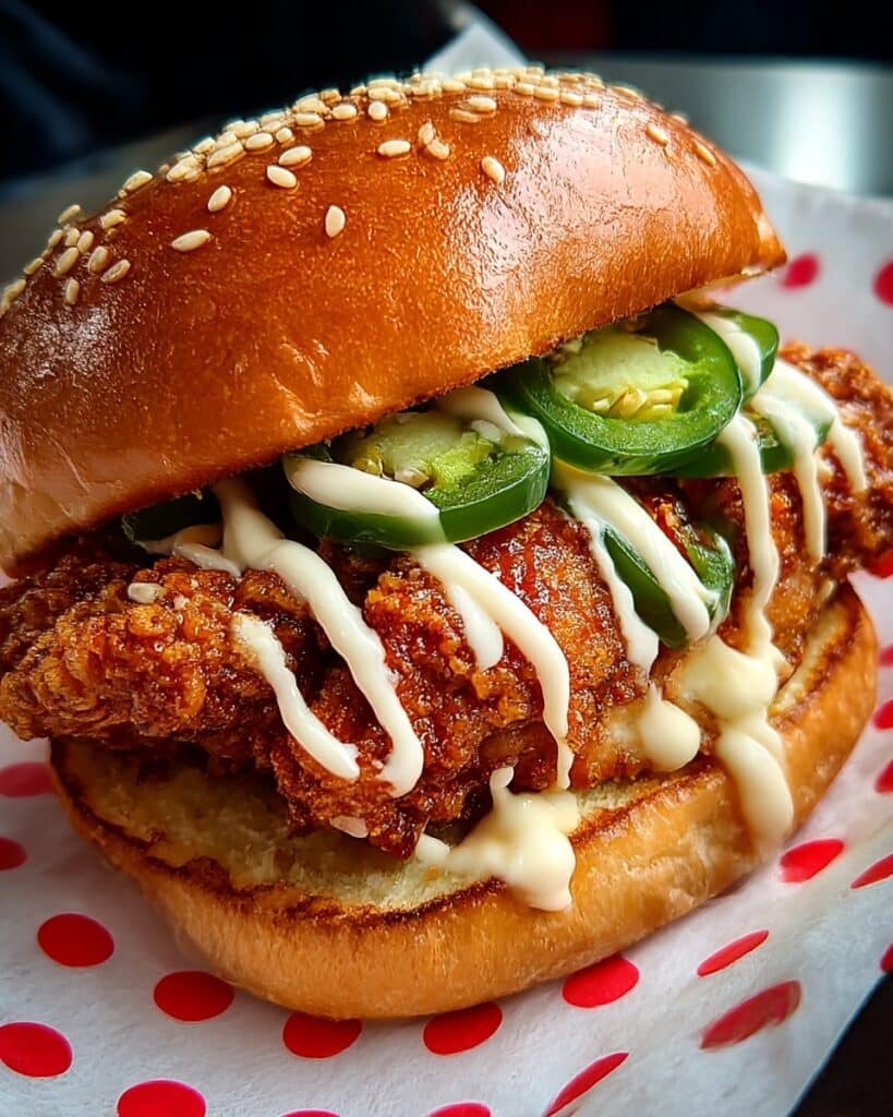 Jalapeno Honey Drenched Crispy Fried Chicken Sandwich Recipe