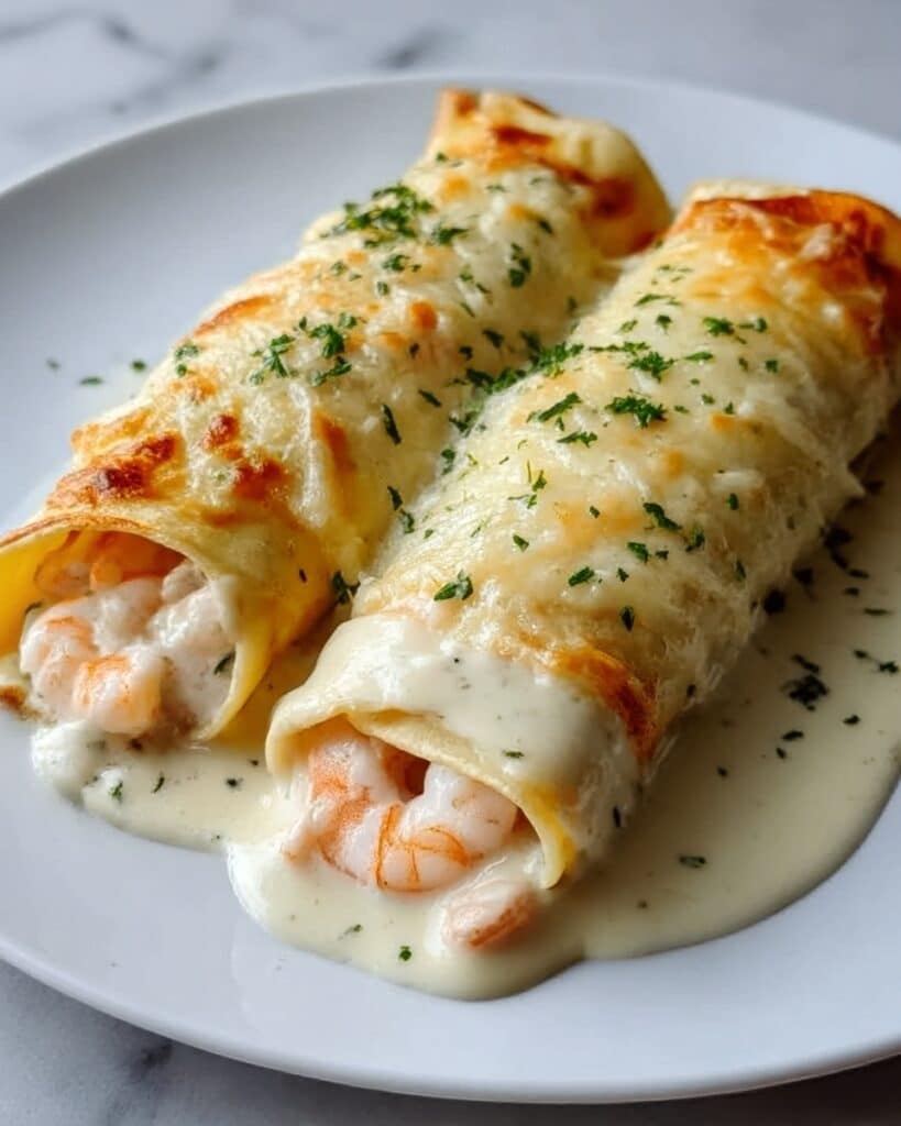 Seafood Alfredo Lasagna Roll-Ups Recipe