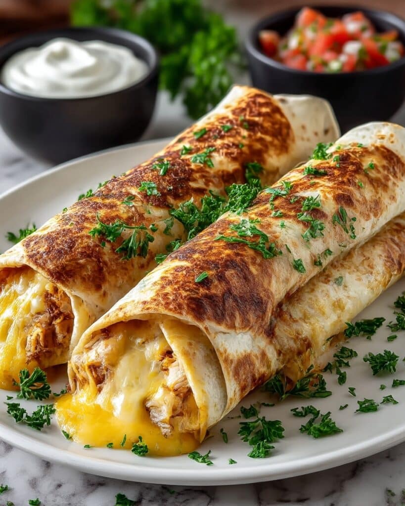 Cozy Cheesy Garlic Chicken Wraps Recipe