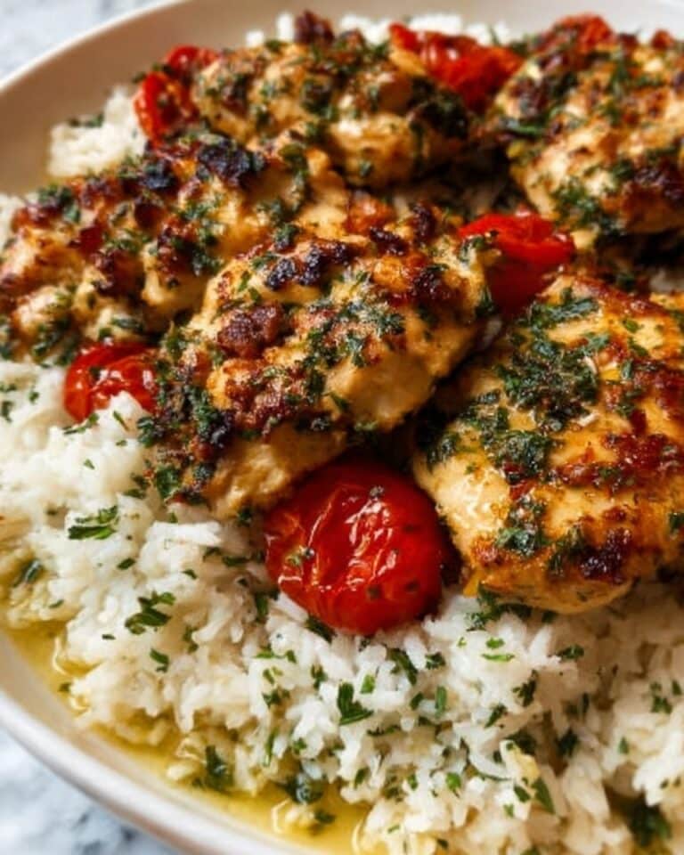 Chicken Scampi with Garlic Parmesan Rice Recipe