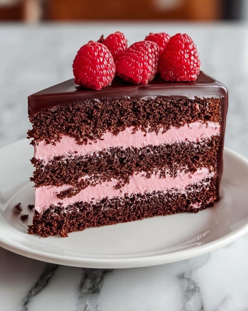 Dark Chocolate Raspberry Mousse Cake Recipe