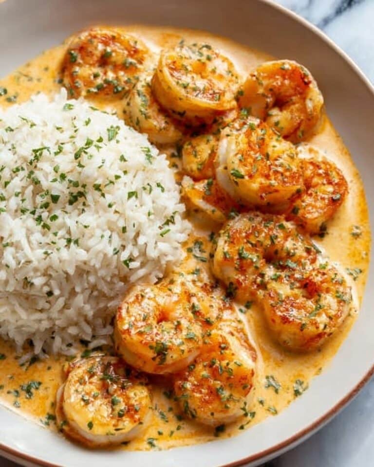 Creamy Garlic Butter Shrimp with Rice Recipe