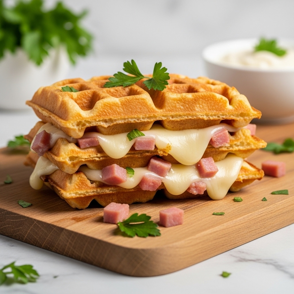 Best Crunchy Ham Cheese Chaffles Ever Recipe