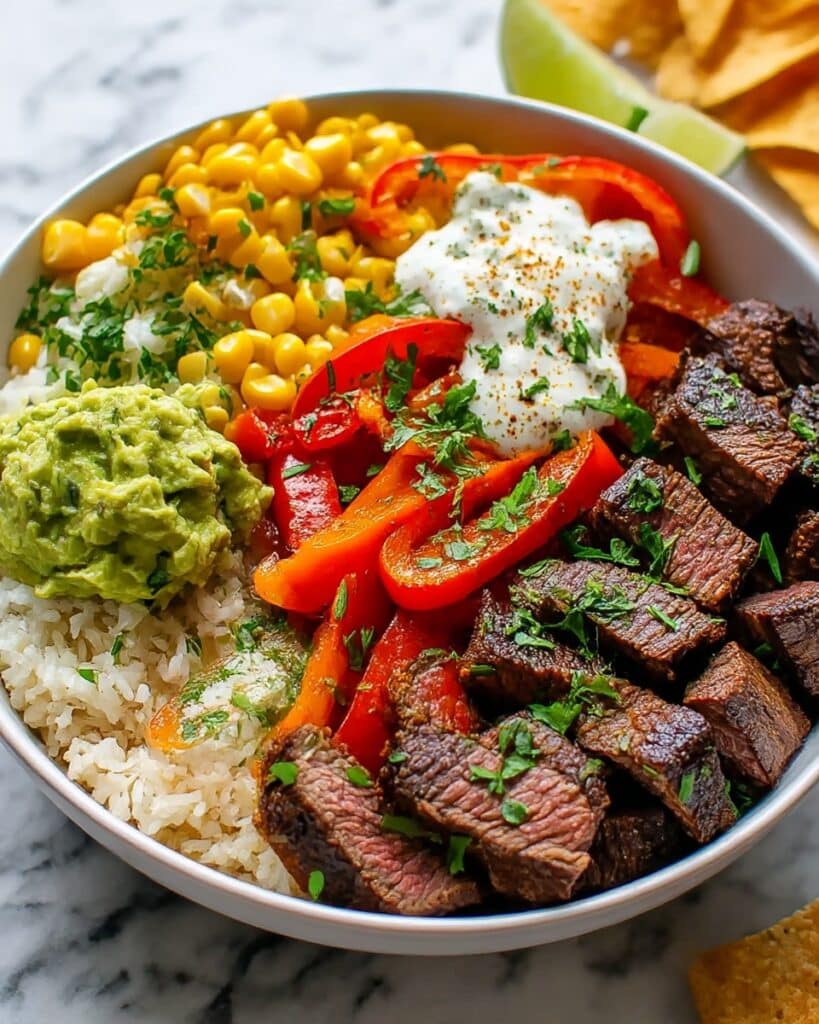 High Protein Steak Fajita Bowl Recipe