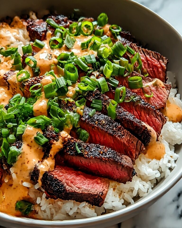 Korean BBQ Steak Rice Bowls with Spicy Cream Sauce Recipe