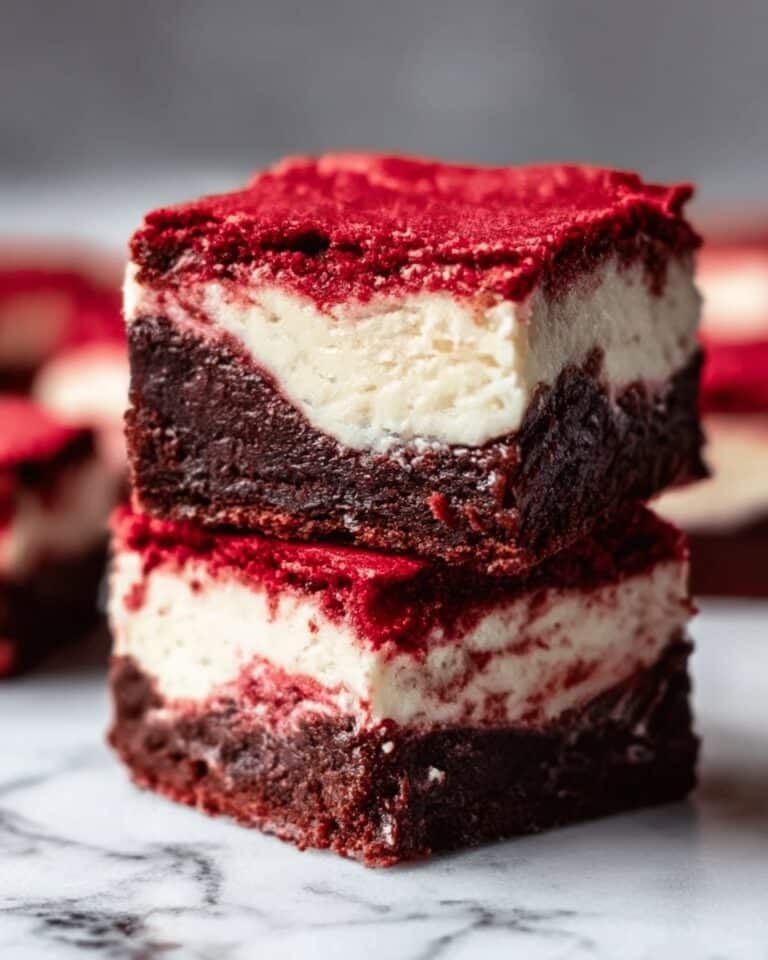 Fudgy Red Velvet Brownies with Cream Cheese Recipe