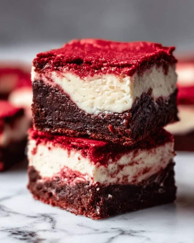 Fudgy Red Velvet Brownies with Cream Cheese Recipe
