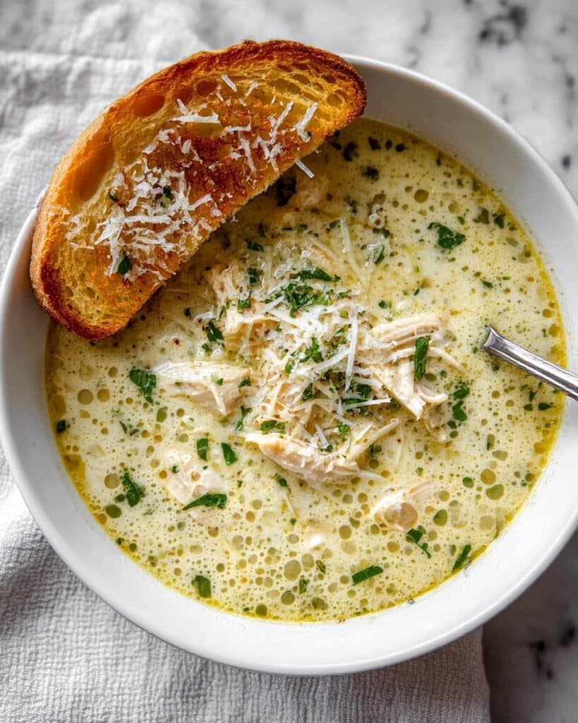 Garlic Parmesan Chicken Soup Recipe