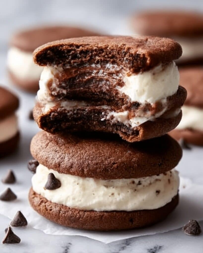 Brownie Cookie Sandwiches with Cookie Dough Buttercream Recipe