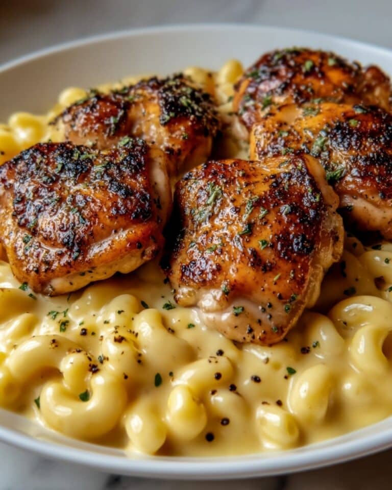 Sweet and Spicy Honey Pepper Chicken with Macaroni and Cheese Recipe