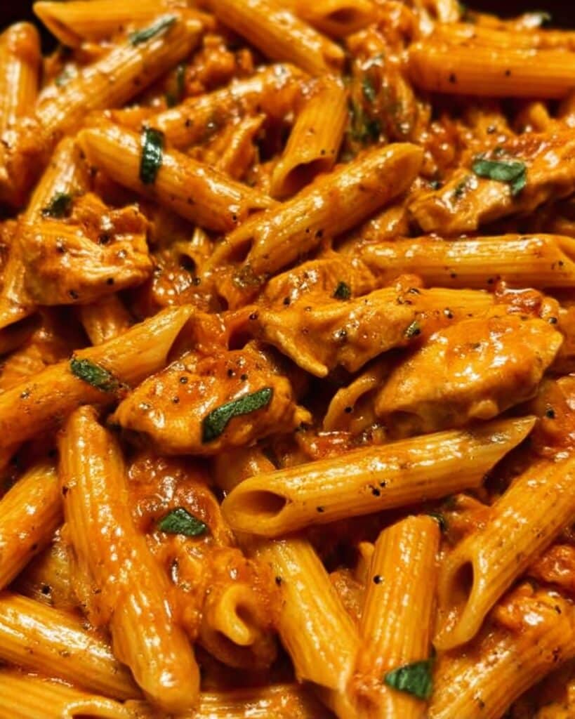 One-Pan Tangy Honey BBQ Chicken Penne Recipe
