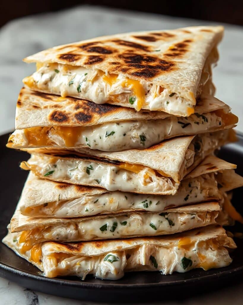 High-Protein Chicken Ranch Quesadilla Recipe