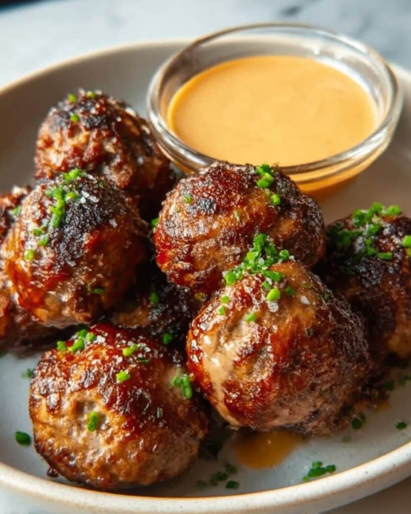 Korean BBQ Meatballs with Spicy Mayo Dip Recipe