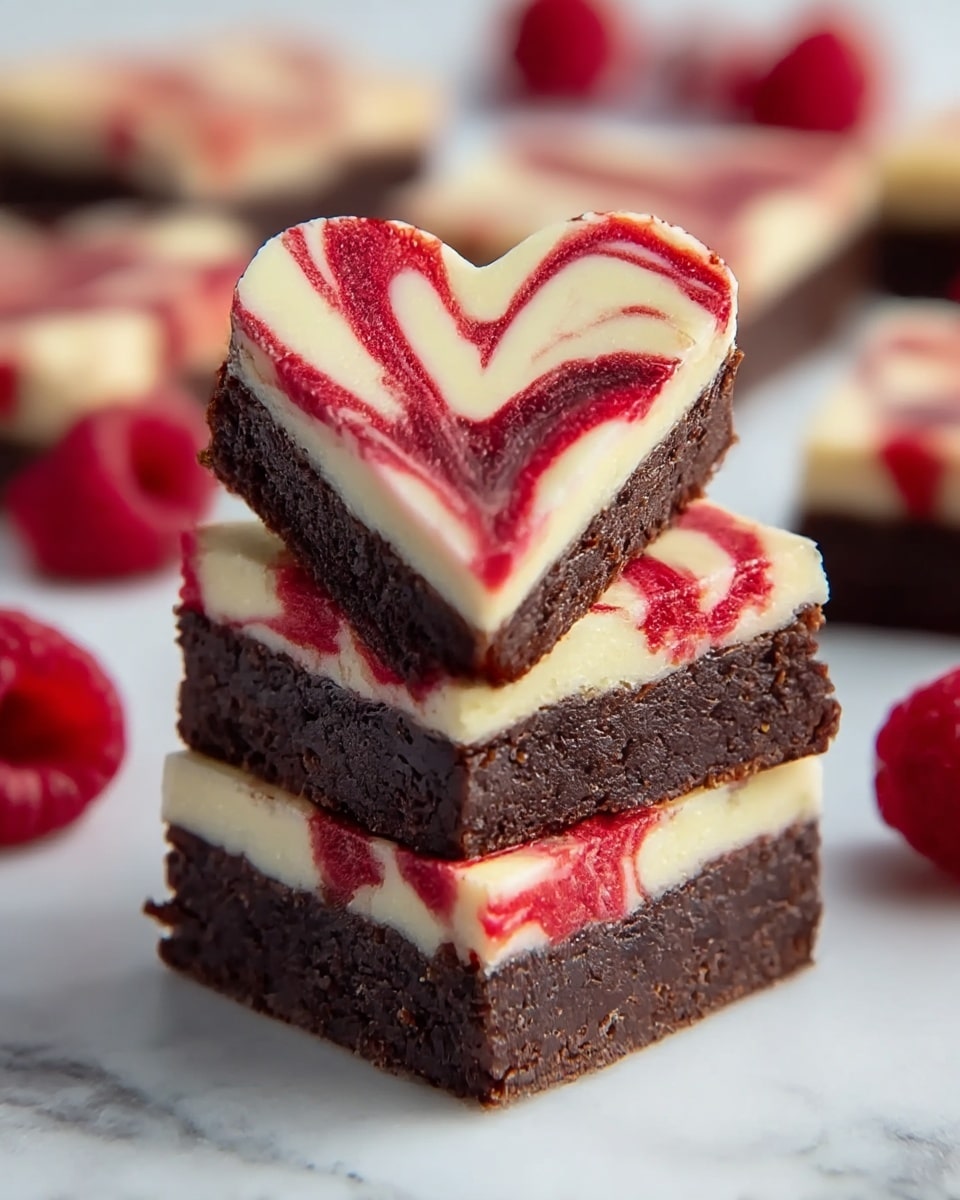 Heart Shaped Brownies with Raspberry Swirl & Cheesecake Recipe