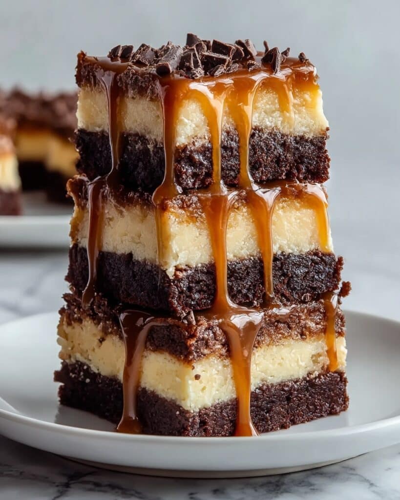 Chocolate Caramel Cheesecake Bars Recipe